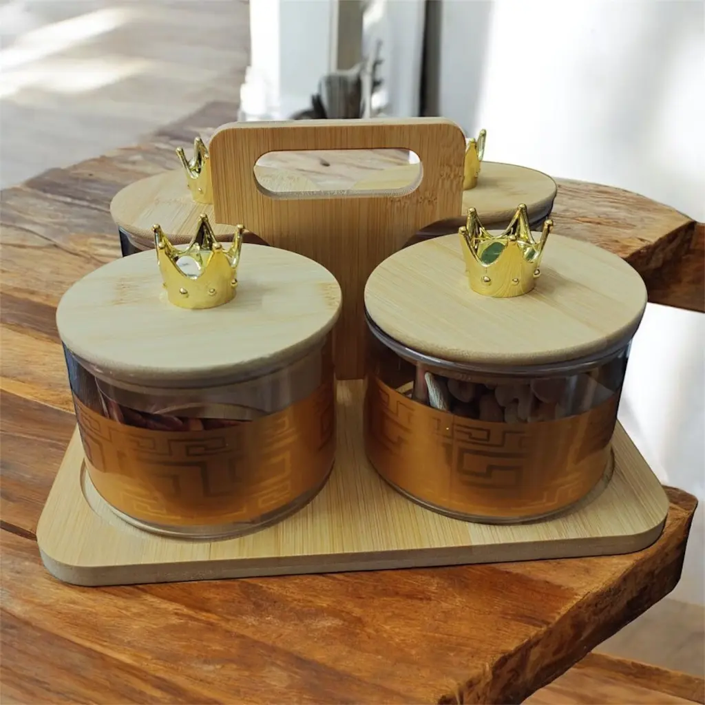 Wooden Glass Jar Dry Fruits Set with Handle  1.webp