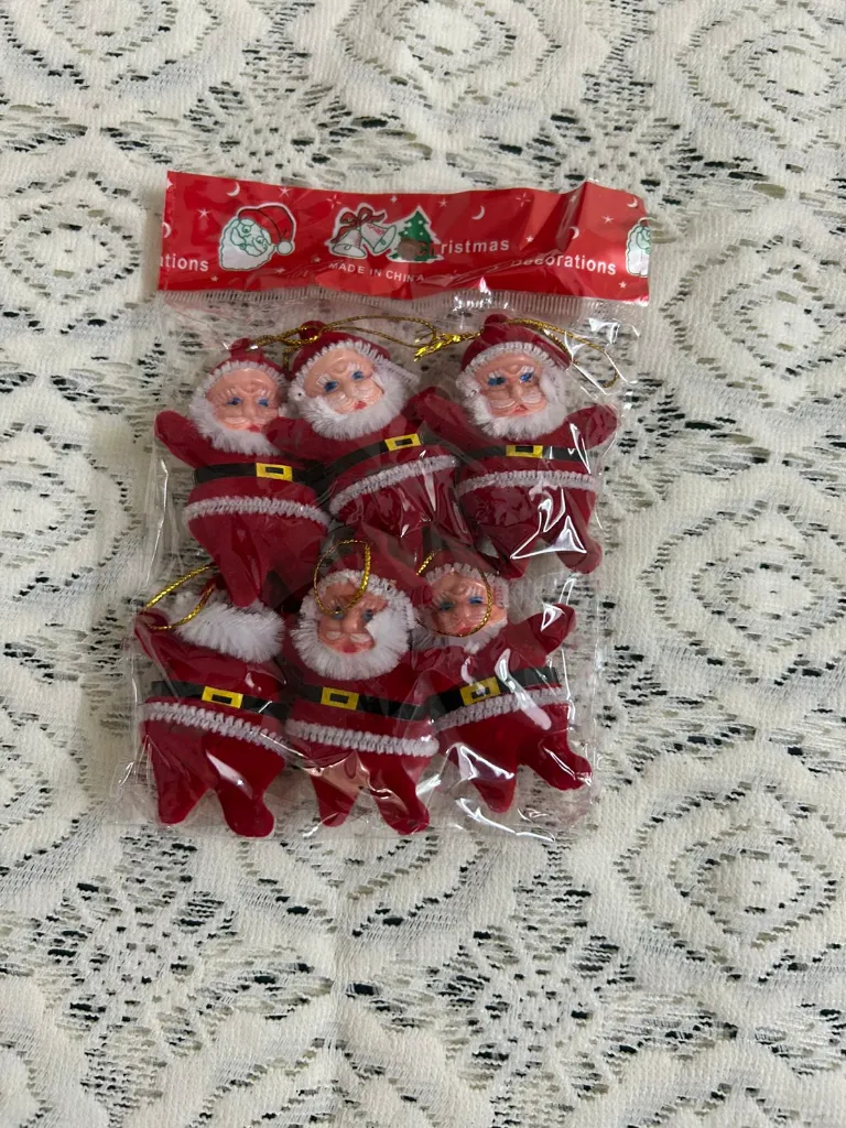 Christmas Tree Decoration (6 Pcs Hanging Santa)  2.webp