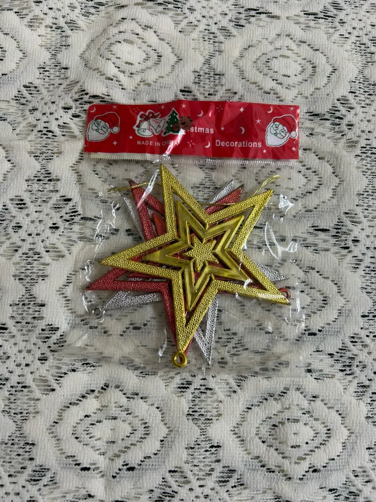 Christmas Tree Decoration (3 Pcs Glitter Star) 5.webp