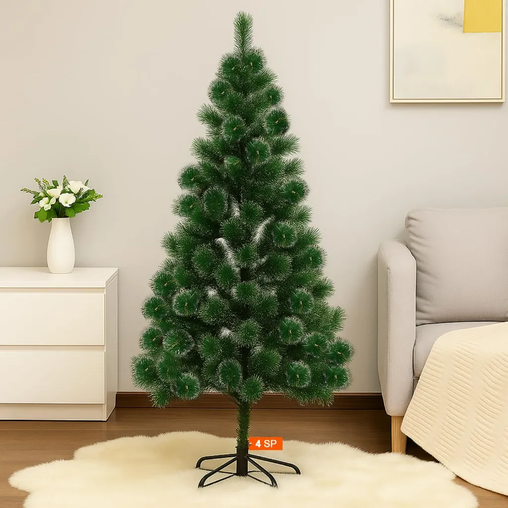 Snow Pine Christmas Tree With Stand (Size 120cm  4 Feet) 2.webp