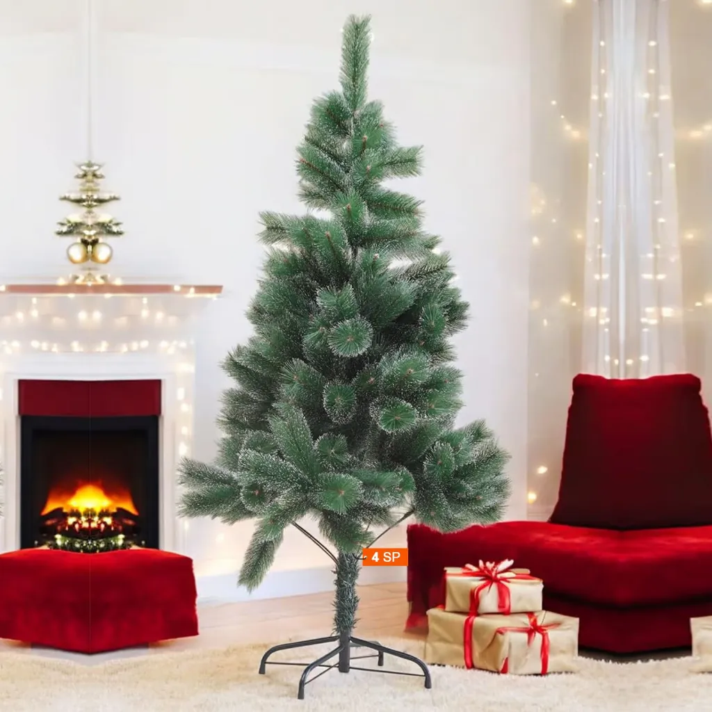 Snow Pine Christmas Tree With Stand (Size 120cm  4 Feet) 3.webp