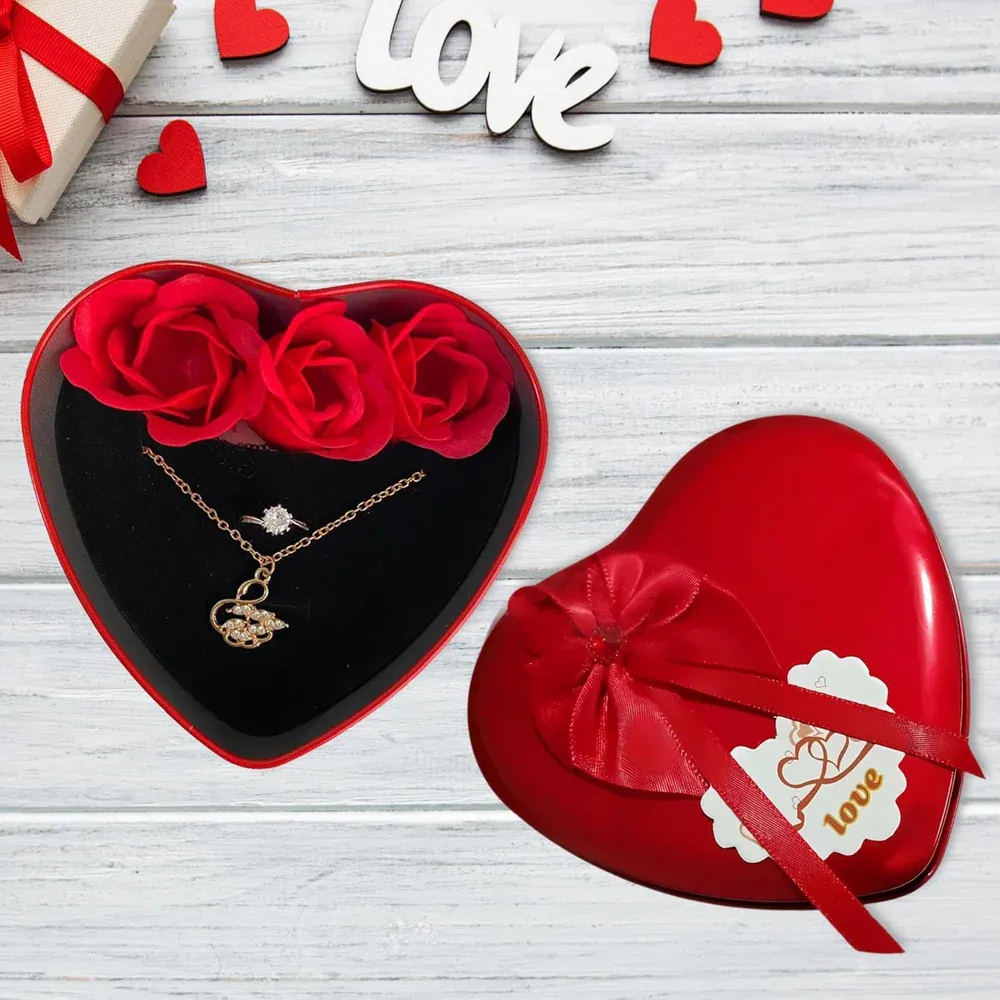 Valentine Gift Box (3 Artificial Rose, Ring & Pendant) 2.webp