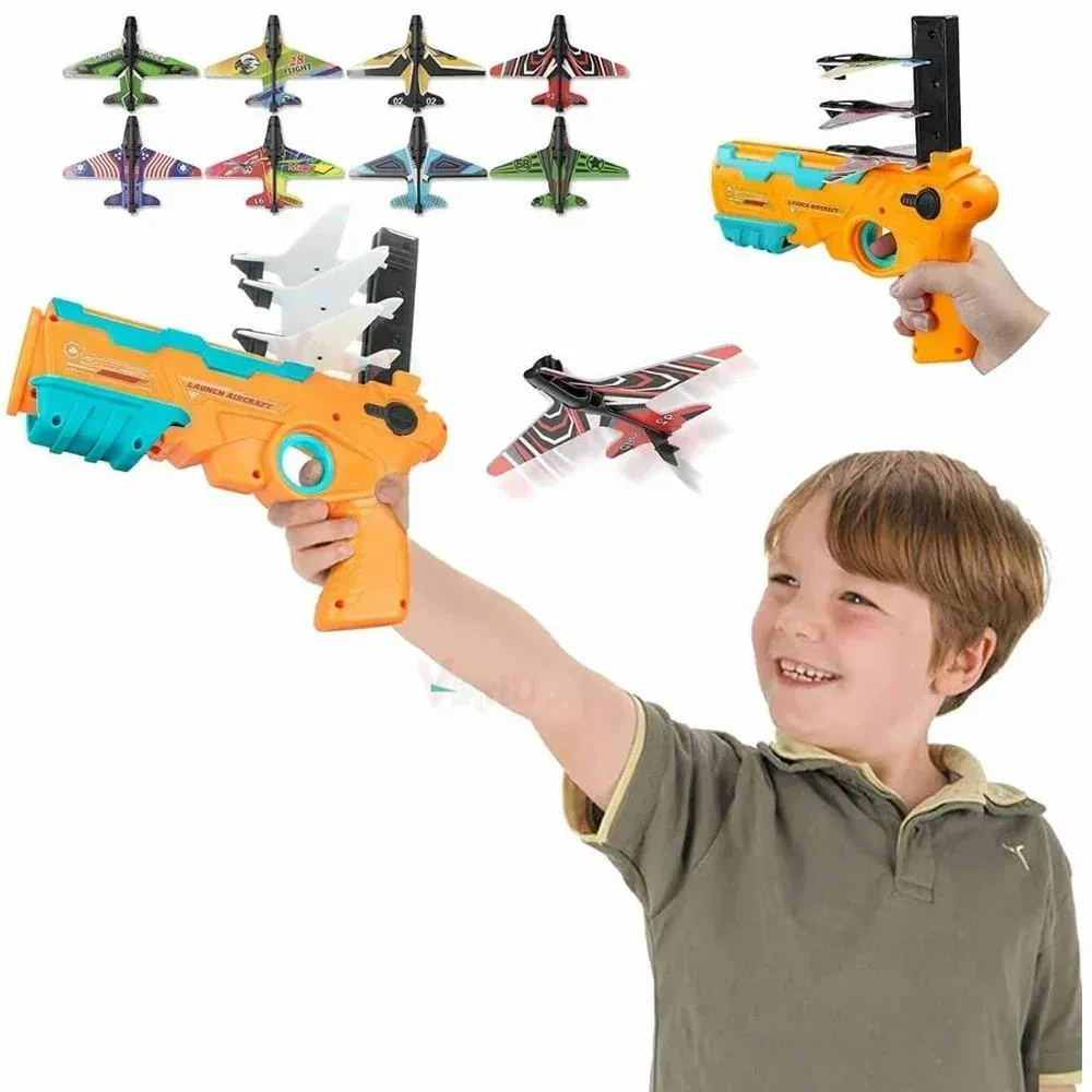 Airplane Launcher Toy (1 Plastic Launcher Gun + 4 Airplane Gliders) 2.webp