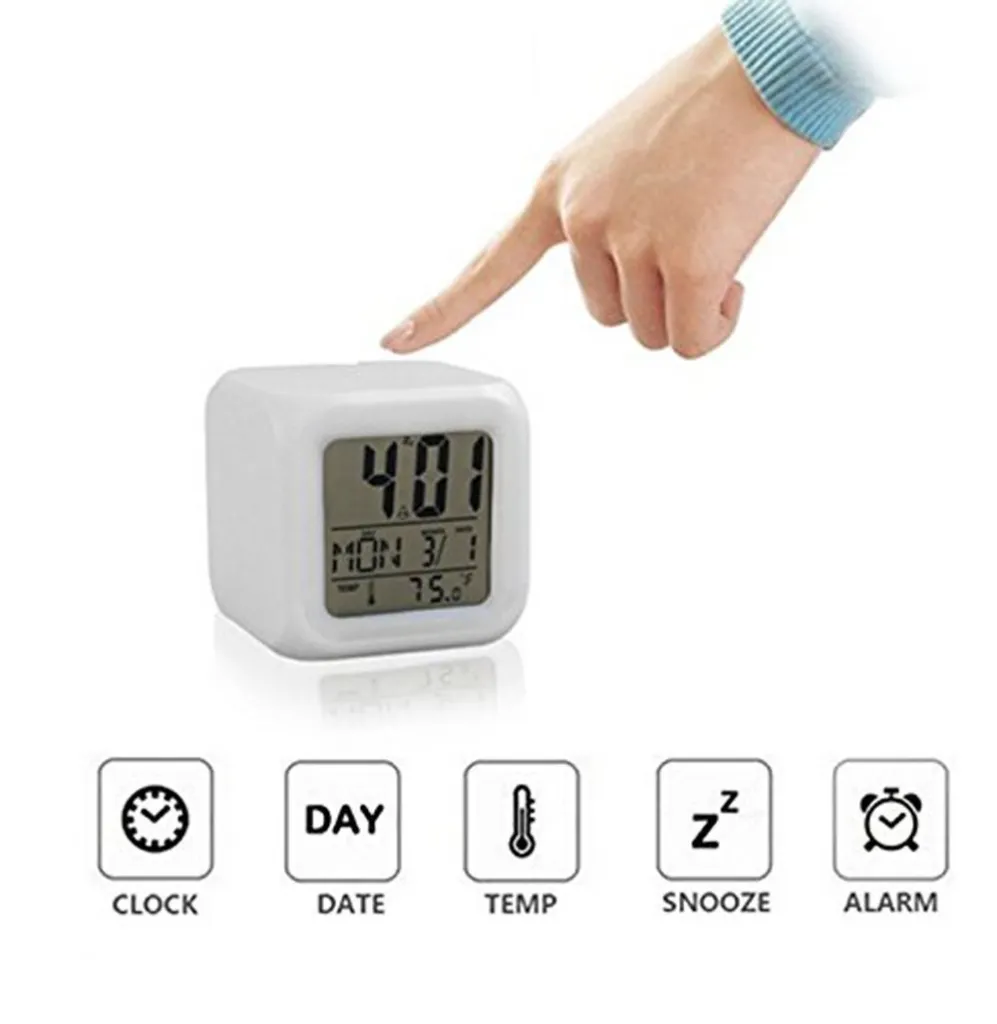 Alarm Clock with 7-Color Changing Digital Display & Temperature Display 3.webp