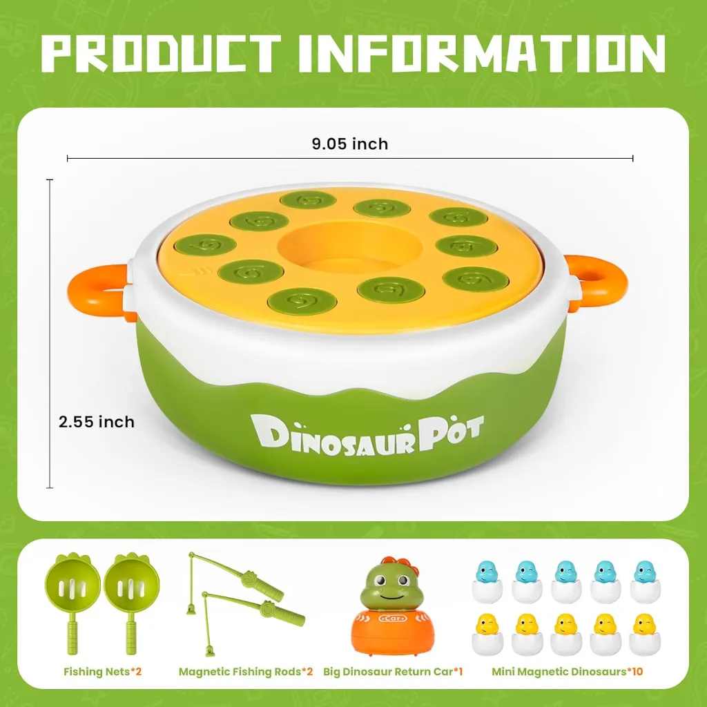 Dinosaur Fishing Turntable Game – Interactive Rotating Fishing Board Game for Kids 6.webp