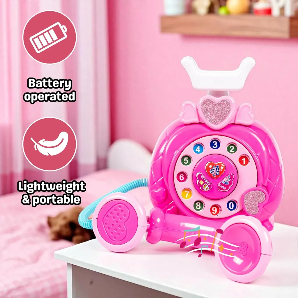 Musical Dial Telephone Toy for Kids – Educational Pretend Play Phone with Music, Lights, Animal Sounds & Number Dial  Safe & Durable Learning Toy for Toddlers 5.webp