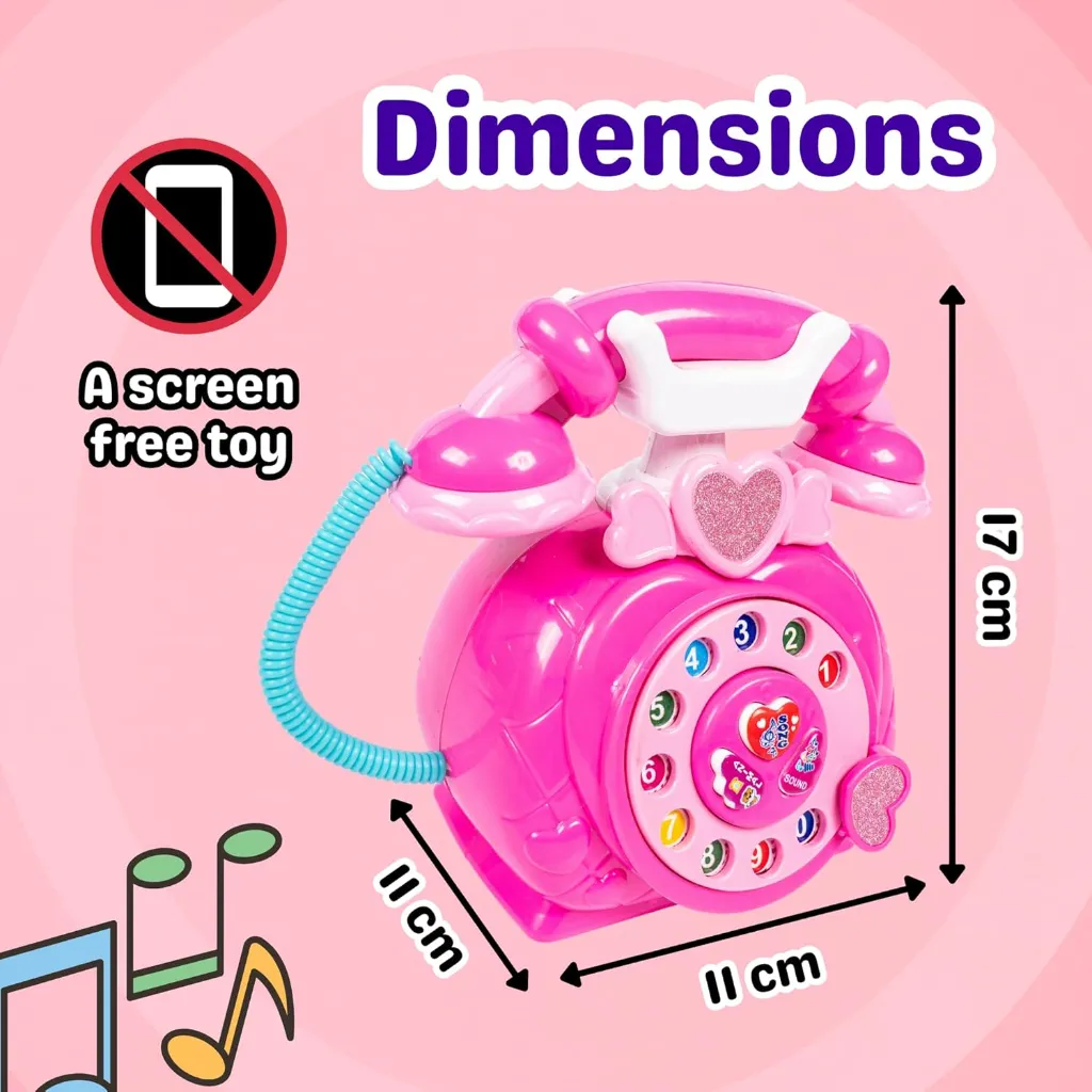 Musical Dial Telephone Toy for Kids – Educational Pretend Play Phone with Music, Lights, Animal Sounds & Number Dial  Safe & Durable Learning Toy for Toddlers 2.webp