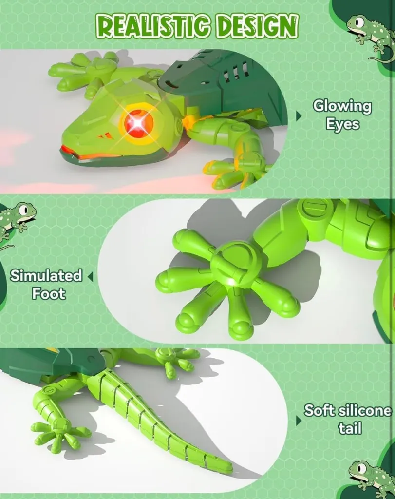Wall Climbing Remote Control Lizard Toy – 2.4GHz RC with 360° Rotation, LED Lights & USB Rechargeable Indoor Stunt Toy for Kids 5.webp