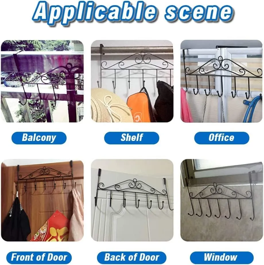 Steel Over Door Hook  Heavy Duty Metal Door Hanger for Clothes, Towels, Bags & Coats  2.webp