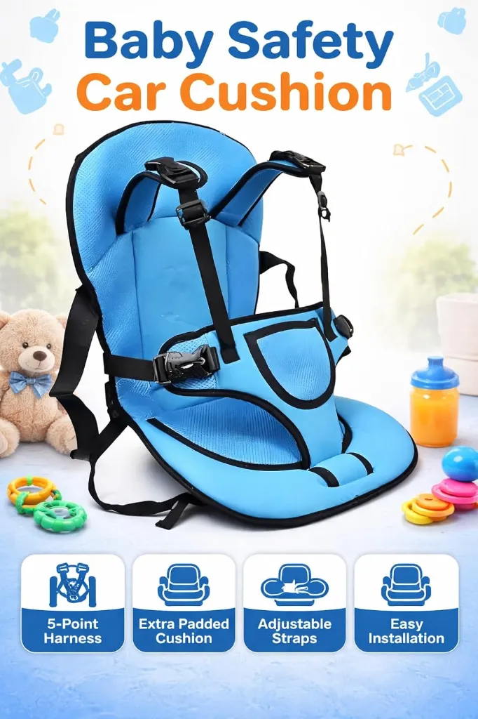 Baby Car Seat Cushion with Safety Belt 2.webp