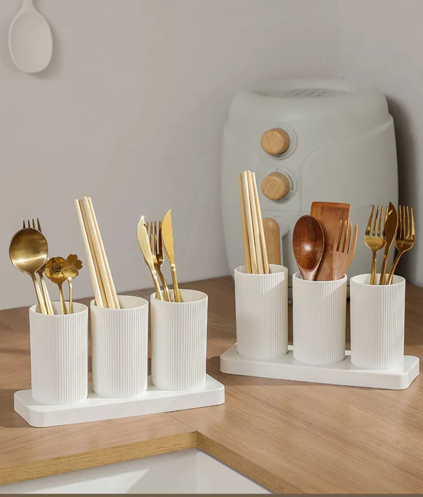 Plastic Cutlery Holder with base tray 3.webp