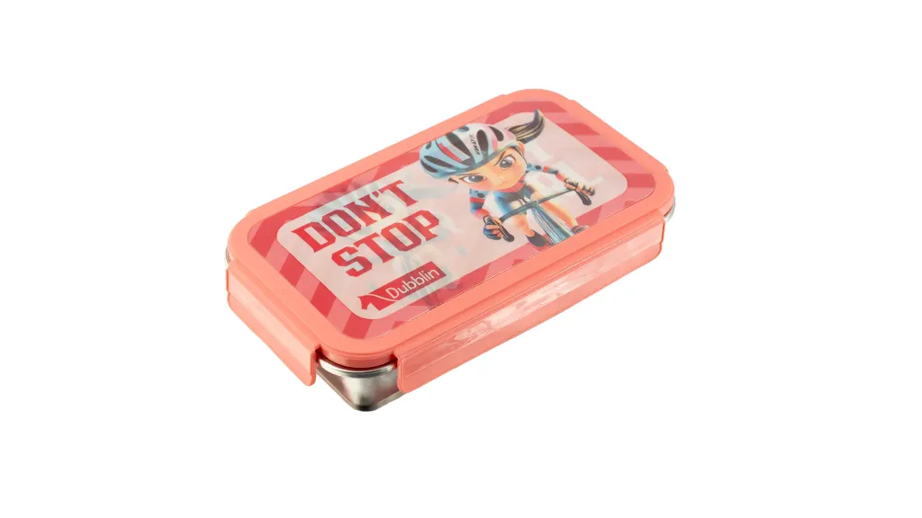Dubblin Stainless Steel 2 Compartment Lunch Box  Leak-Proof  BPA-Free  410ml  Model - Snoofy 3.webp