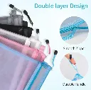A4 Document Storage Pouch - Waterproof Mesh File Organizer with Dual Zip - Durable Folder for Office, School & Travel - Multicolour 2.webp
