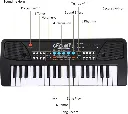 Kids Piano Keyboard with Mic - 37 Keys - 8 Tones - 8 Rhythms - 4 Percussions - 6 Demos - Volume & Tempo Control - Recording & Playback - Animal Sound Effects 4.webp