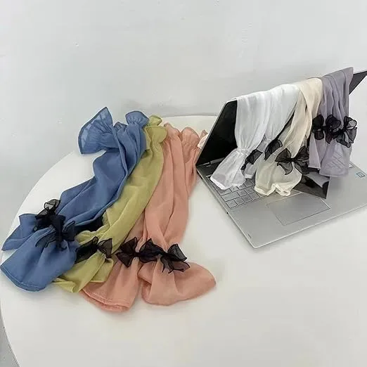 Arm Sleeves with Bow - UV Protection Hand Sleeves for Women - 1 Pair (Random Color) 4.webp