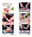 Colorful Kitchen Knife Set - 6 PCS Stainless Steel Chef Knives - Non-Stick Coated Blades & Ergonomic Handles - Multipurpose Cooking Set (Pink) 3.webp