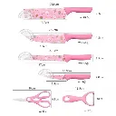 Colorful Kitchen Knife Set - 6 PCS Stainless Steel Chef Knives - Non-Stick Coated Blades & Ergonomic Handles - Multipurpose Cooking Set (Pink) 2.webp