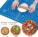 Silicone Baking Mat with Measurements - Non Stick Reusable Dough Rolling Sheet for Roti Chapati Pastry Fondant (50 x 40 cm)  2.webp