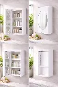 Wall Mounted Bathroom Cabinet with Mirror - Rotatable Storage Organizer Shelf - Space Saving Plastic Vanity Unit for Kitchen Bathroom Bedroom 4.webp