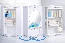Wall Mounted Bathroom Cabinet with Mirror - Rotatable Storage Organizer Shelf - Space Saving Plastic Vanity Unit for Kitchen Bathroom Bedroom 5.webp