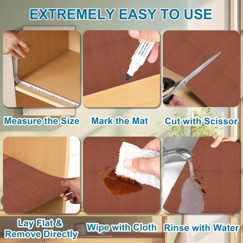Waterproof Fridge & Drawer Mats (45x500 cm) - Brown 3.webp