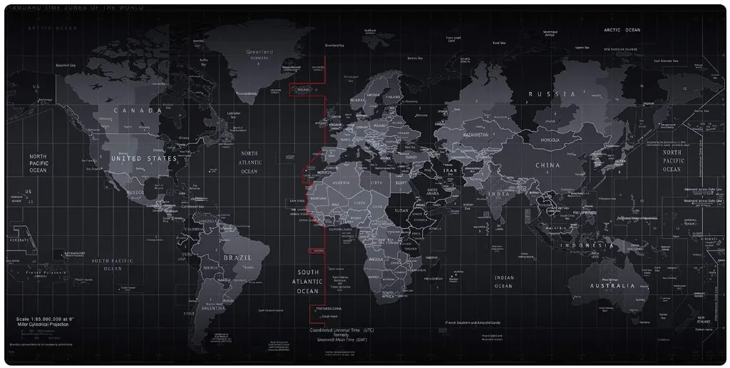 World Map Keyboard Mat - 80x30 cm Extended Gaming Mouse Pad - Anti Slip Rubber Base with Stitched Edges for Laptop & Computer 1.webp