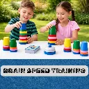 Cup Stacking Battle Game for Kids - Color Matching Puzzle with Bell - Fast Brain Game with Challenge Cards - Educational Montessori Toy 2.webp