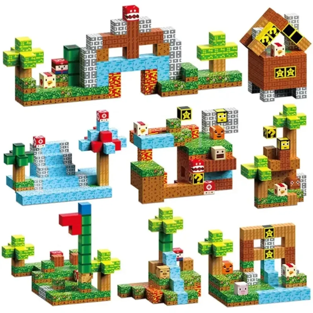 Minecraft Magnetic Building Blocks Set (27 Pcs Magnetic Construction Cubes) 2.webp