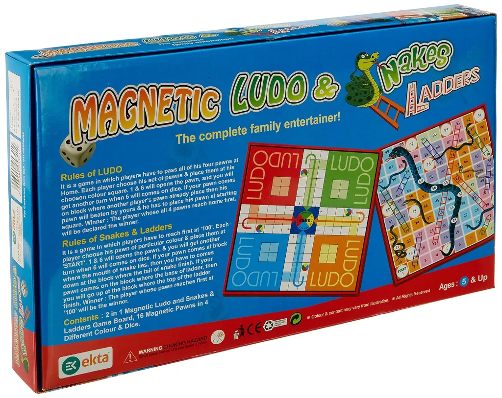 Ekta Magnetic Ludo and Snakes Ladders 2.webp