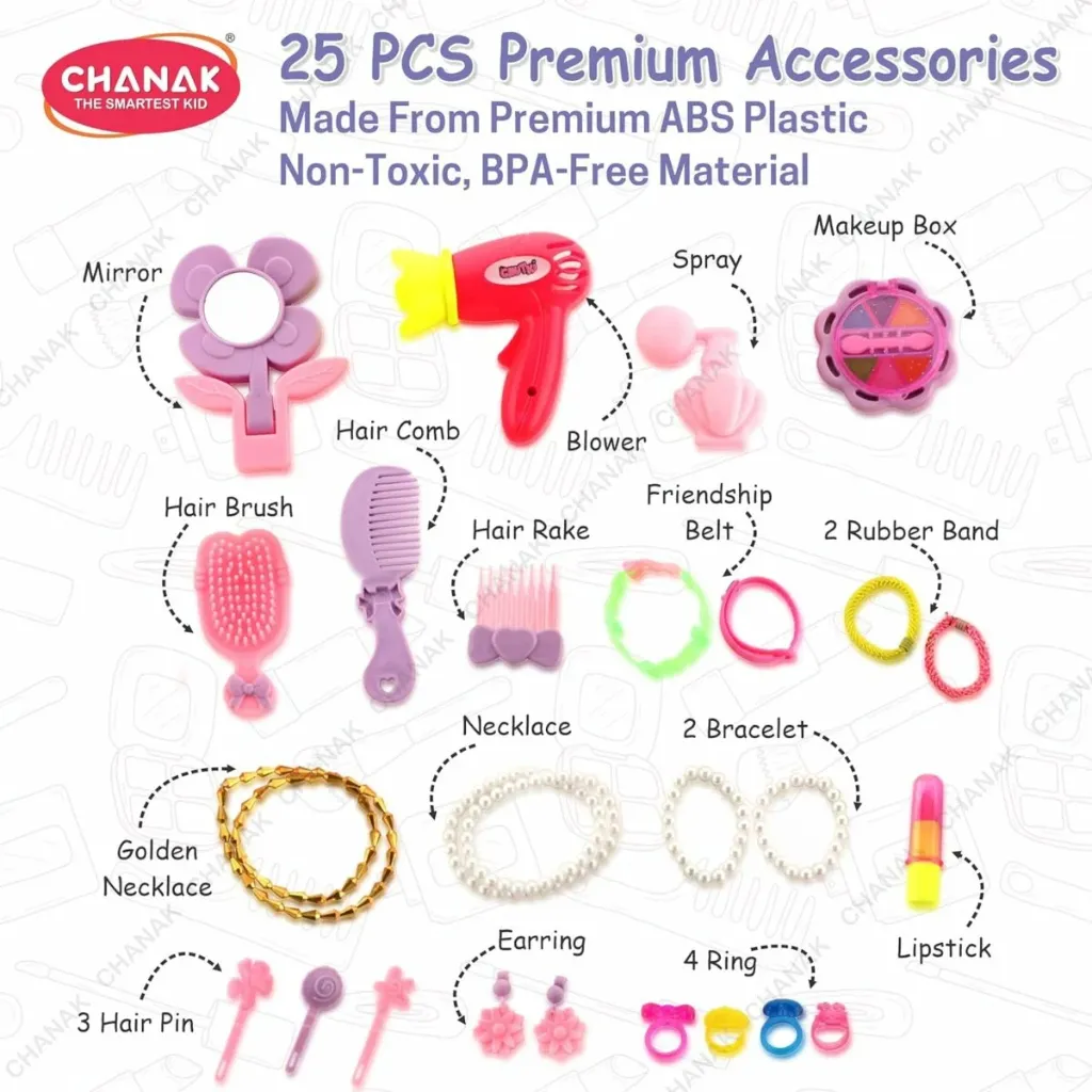 Chanak Little Fashion Beauty Set With Trolley for Kids 4.webp