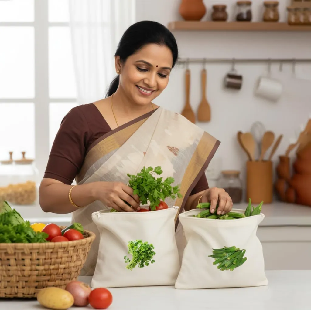 Reusable Cotton Vegetable Storage Bags for Fridge 5.webp