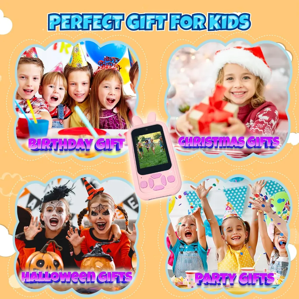 Kids Smart Phone Camera Toy - 1080P HD Video, Front & Rear Camera, Fun Learning & Games (Random Design) 3.webp