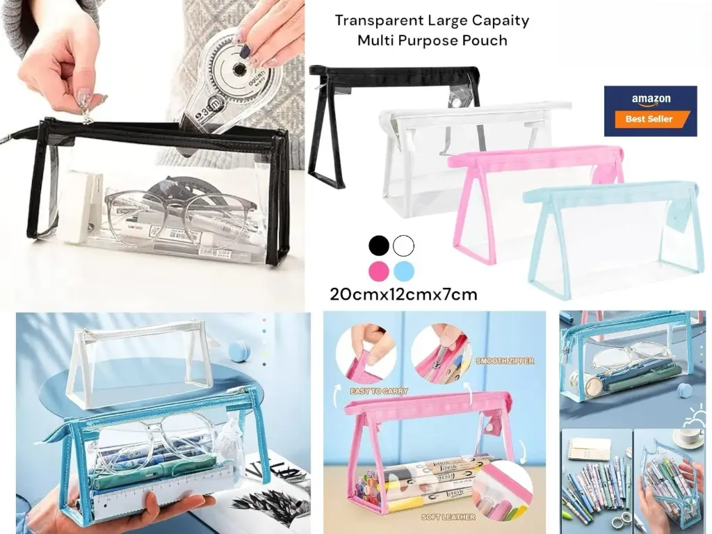 Transparent Stationary Pouch with Zipper Closing 5.webp