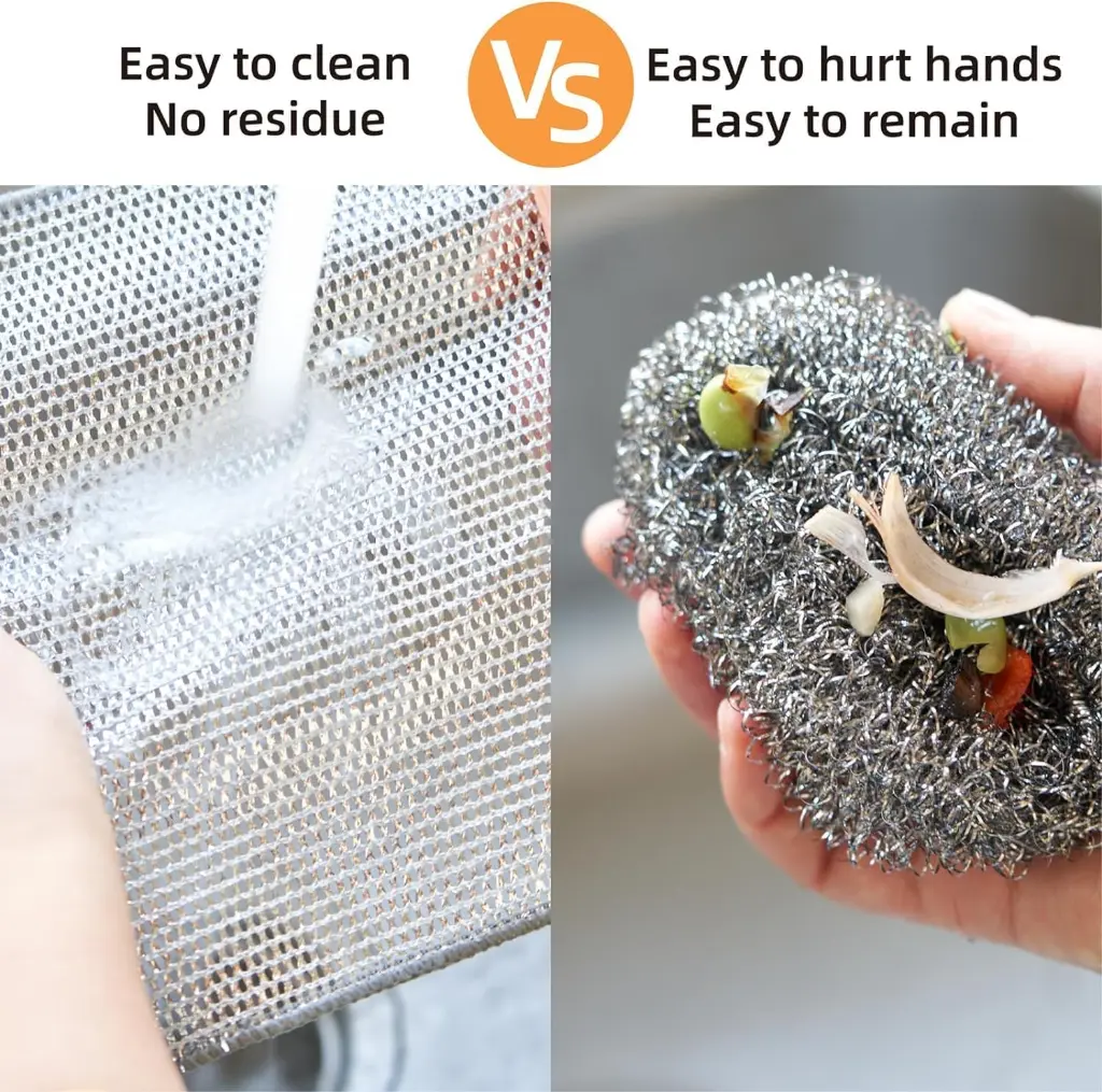 Wire Dish Cloths – Durable, Heavy-Duty Scrubbing Cloths for Tough Kitchen Cleaning Wet and Dry Steel Cleaning Cloth 5.webp