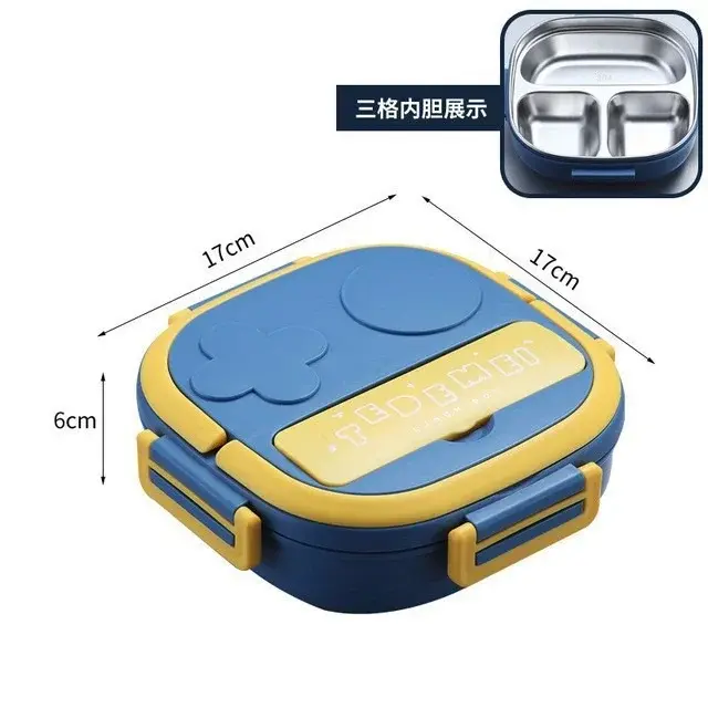 Stainless Steel Lunch Box (3 Compartment, 6123) 2.webp