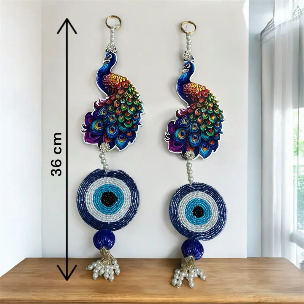 Peacock Evil Decorative Hanging (1 Pair) 2.webp
