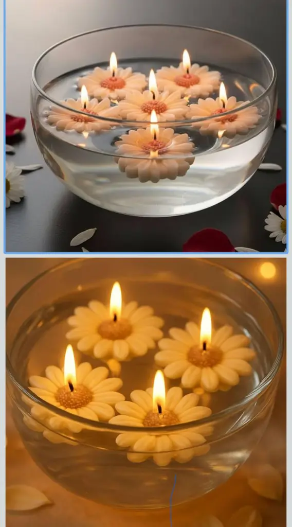 Soy Wax Floating Flower Scented Candle Set (6 Pcs) 3.webp