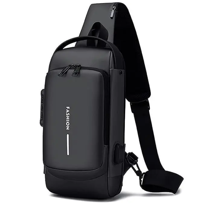 [KBS-678] Stylish Sling Bag with USB Charging & Password Lock