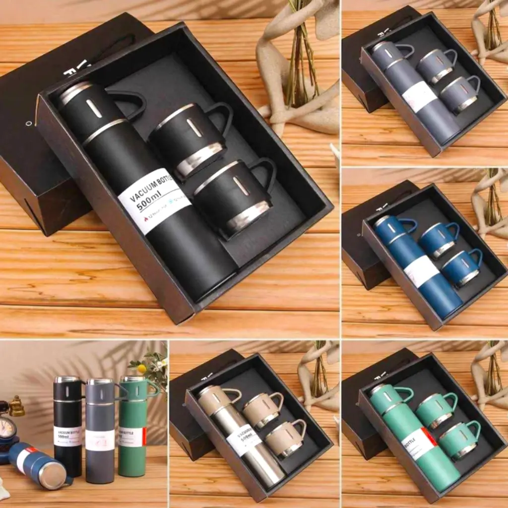 [KBS-185] Stainless Steel Vacuum Insulated Flask with 3 Cups