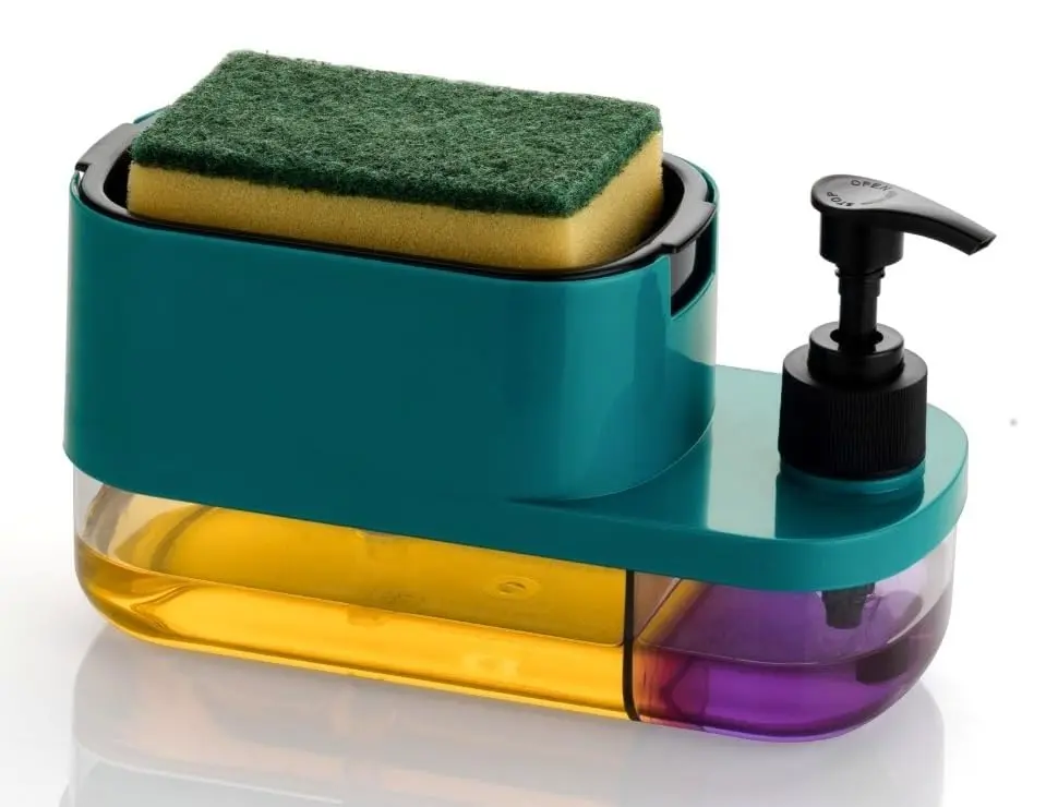 3 in 1 Hand Wash & Dish Soap Dispenser with Sponge Holder