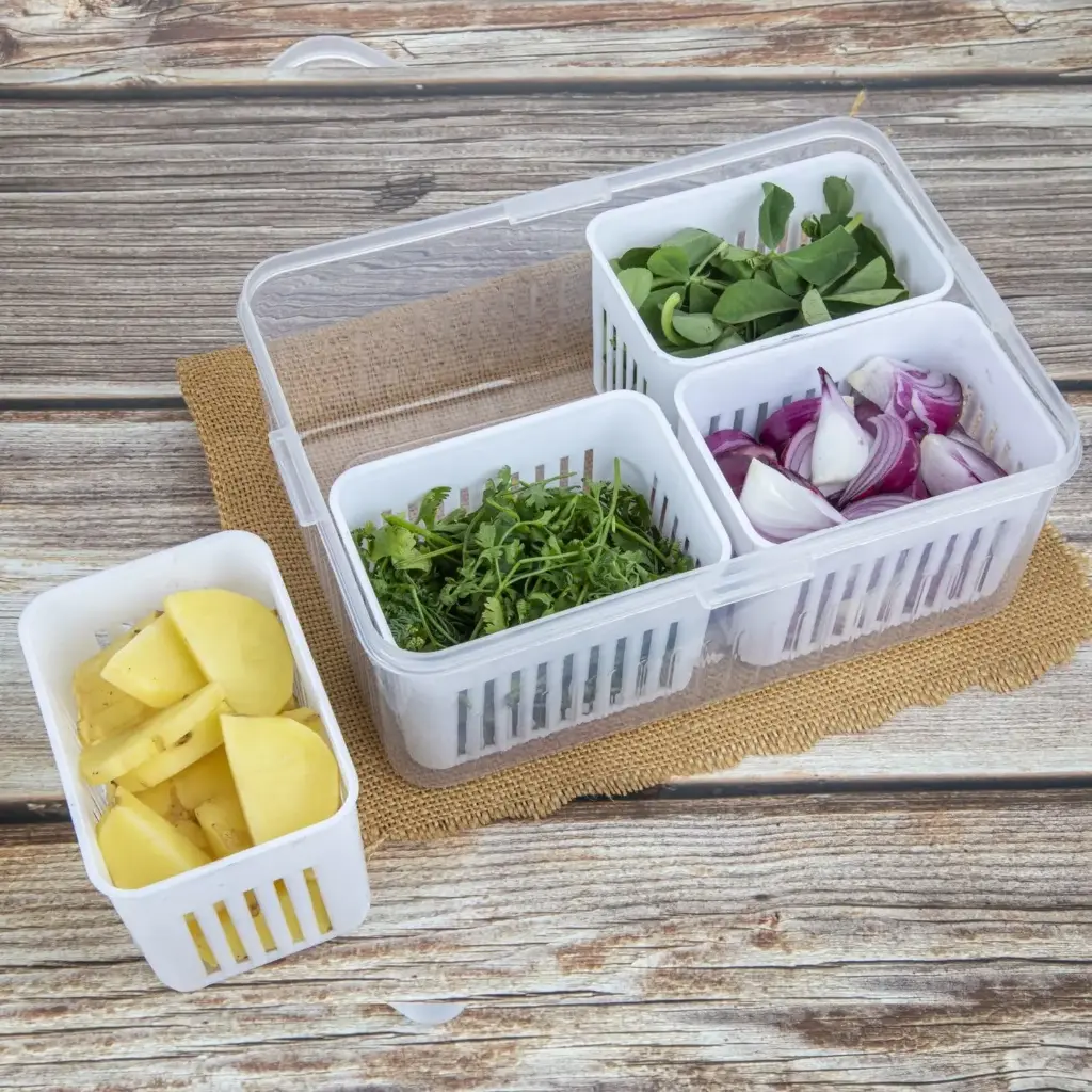 Fridge Storage Container (4 Slot)