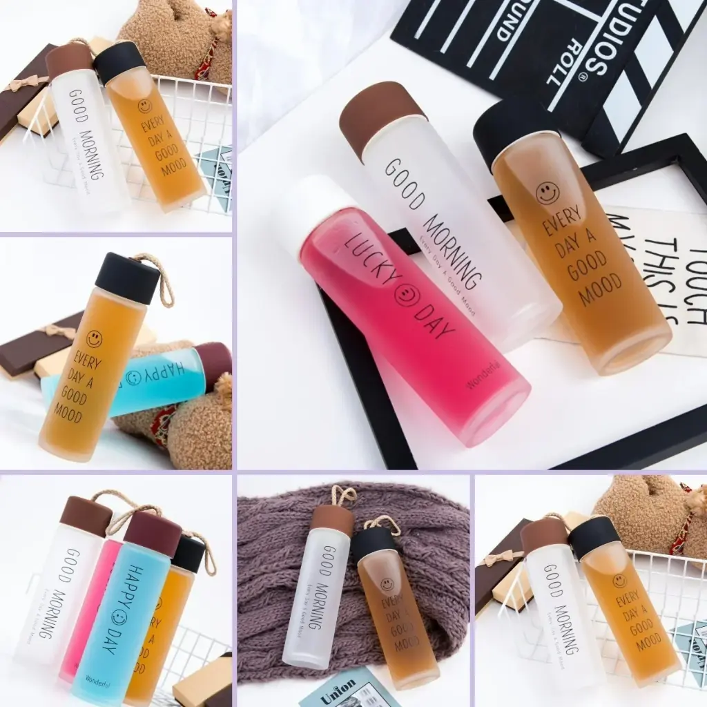 [KBS-1018] Glass Water Bottle (Assorted Print) -350ml