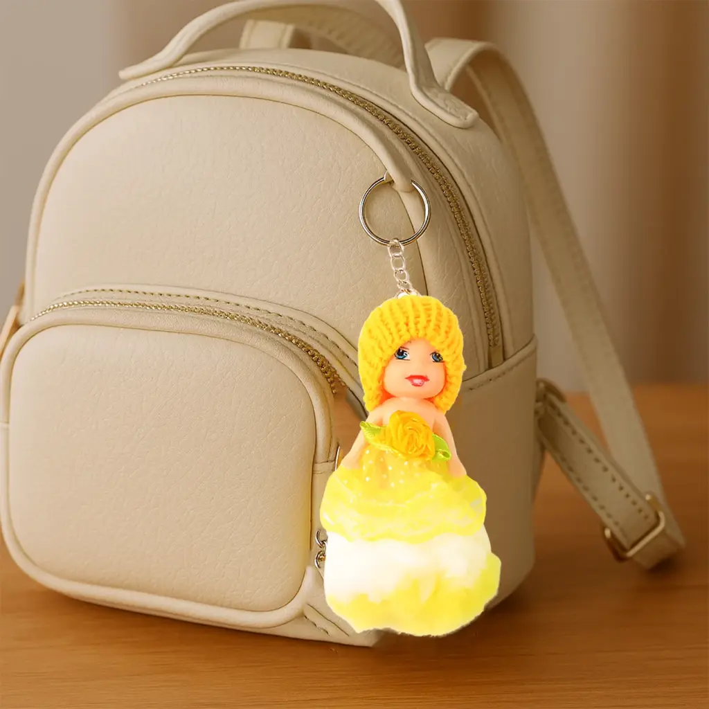 [KBS-1073] Kids Doll Keychain - Yellow