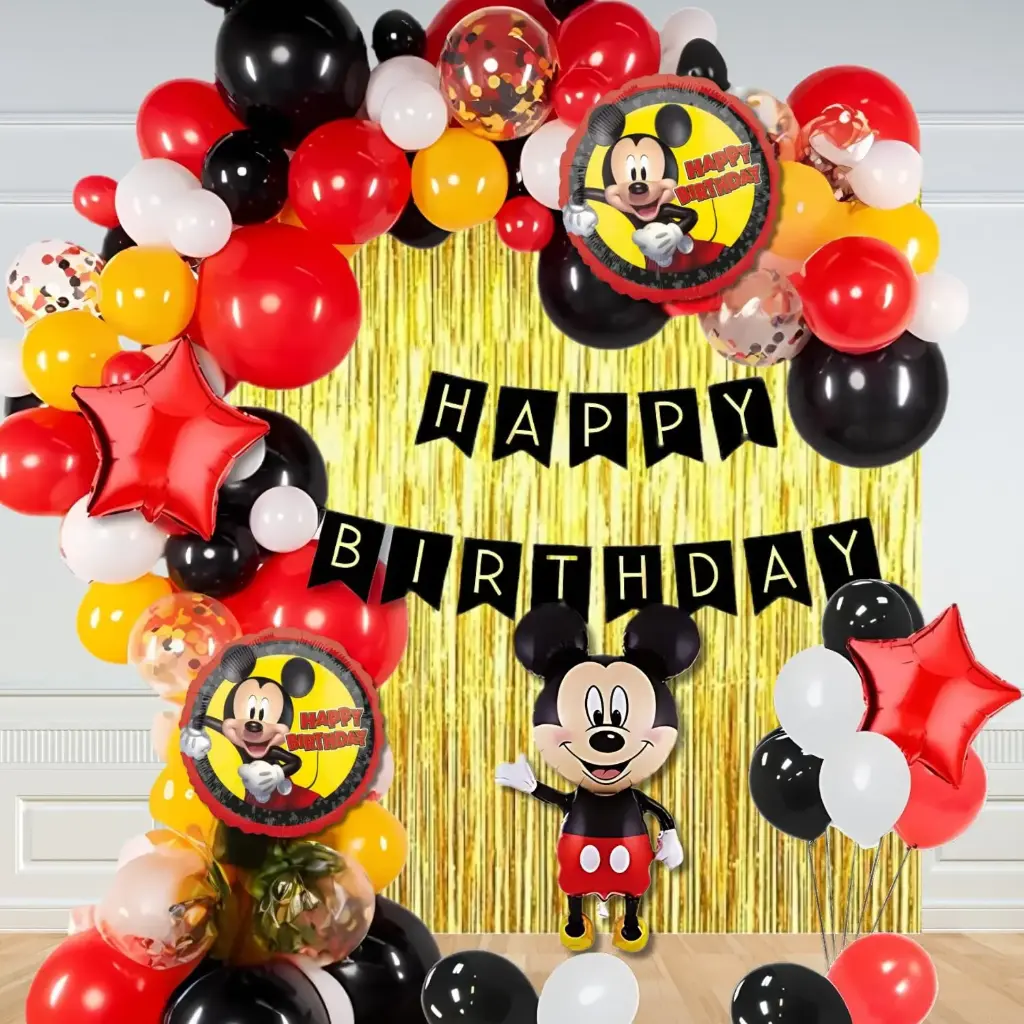 Happy Birthday Decoration Combo Set with Character Foil Balloon