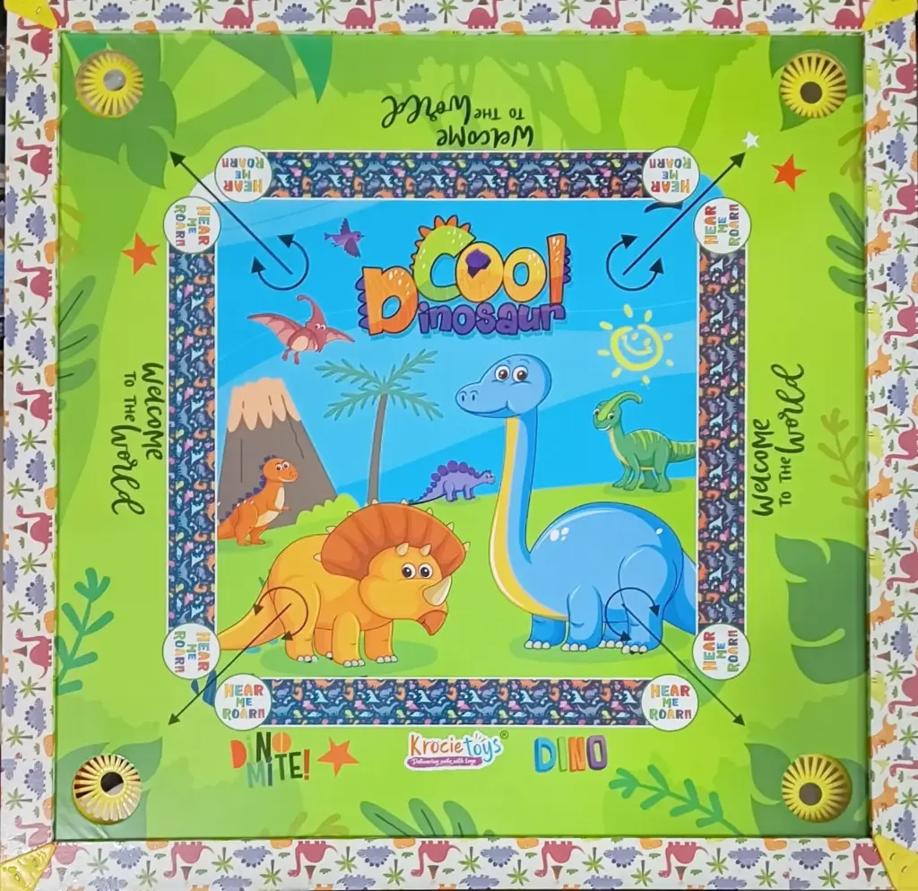 [KBS-1103] Krocie Toys Dinosour Carrom with LUDO (26"X26") 