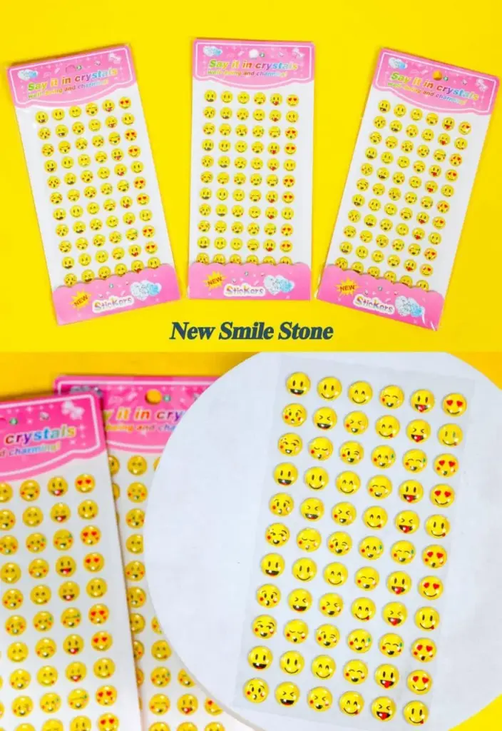 Self-Adhesive Emoji Stone Stickers for Kids