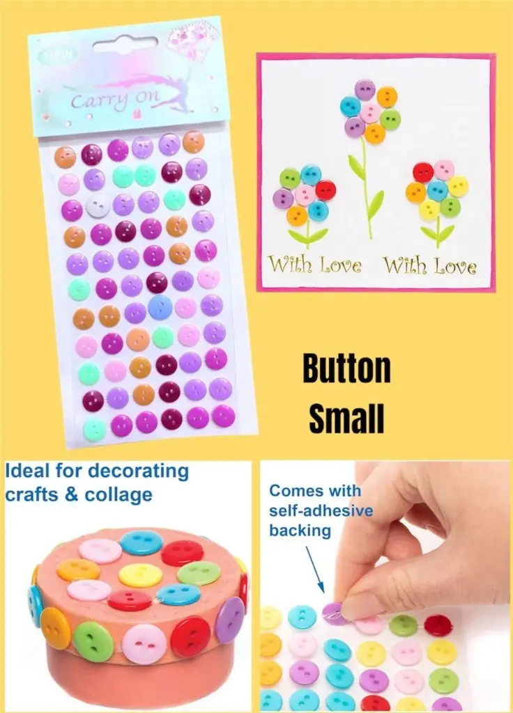 Self-Adhesive Button Stickers for Kids