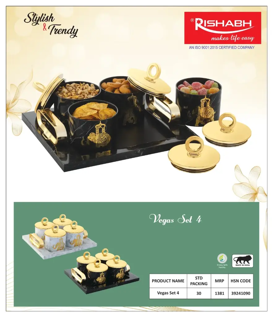 Rishabh Vegas Set 4 Dry Fruit Serving Set