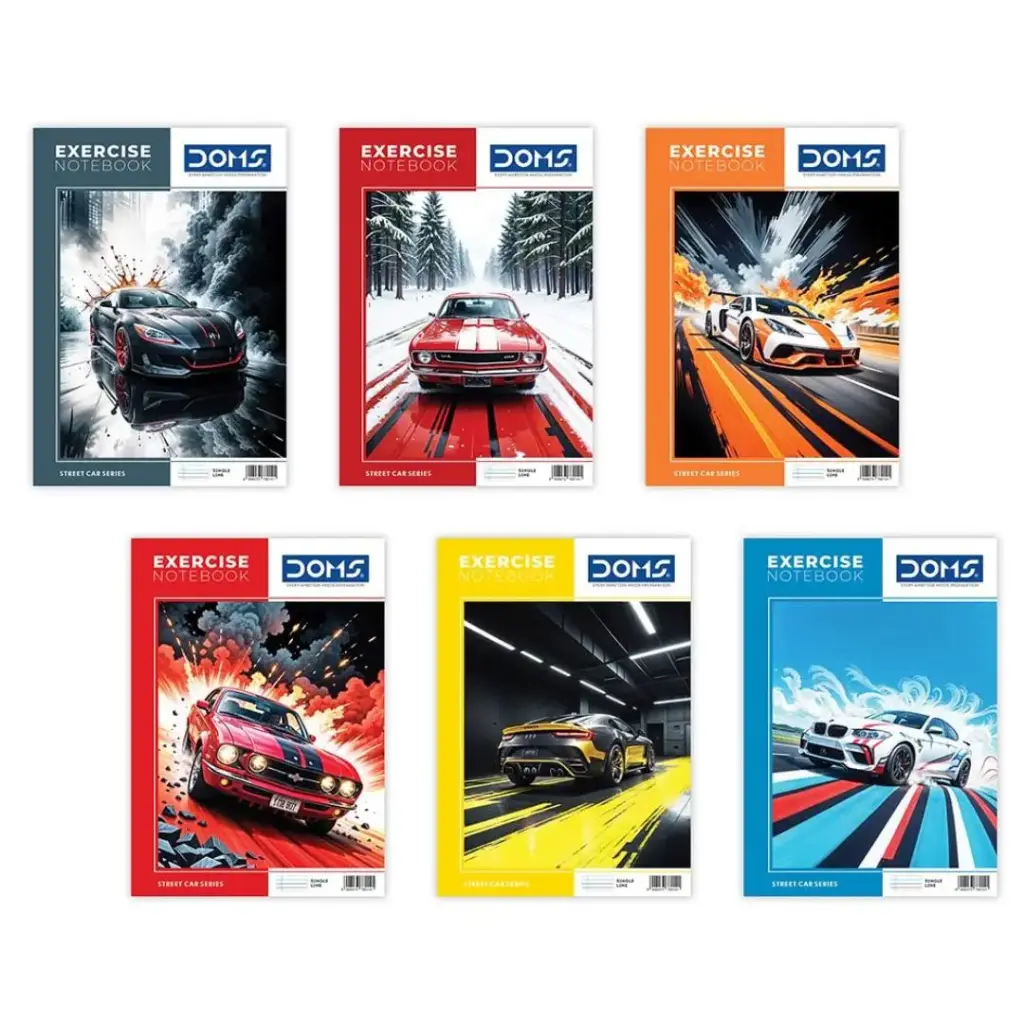 [KBS-1215] DOMS Single Line Street Car Series Notebook (172 Pages)