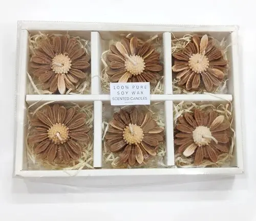 Soy Wax Floating Flower Scented Candle Set (6 Pcs)
